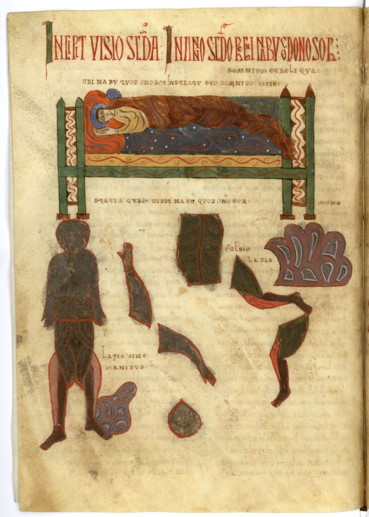 El sueño de Nabucodonosor : el ídolo de pies de barro (fol. 195v.)